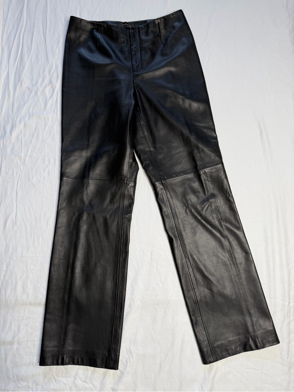 Dana Buchman 100% Black Leather Pants Size 10 Vintage 90s